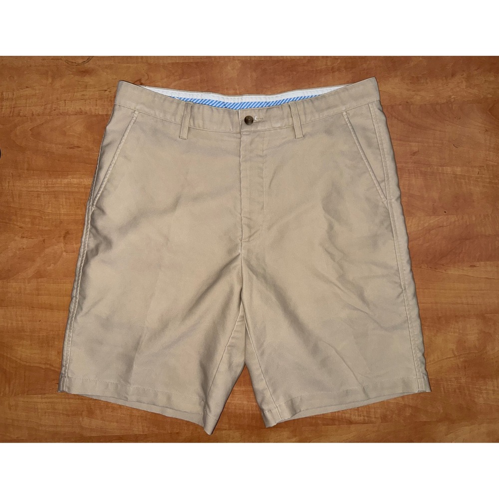 FootJoy Mens Performance Golf Shorts Tan Khaki W34 Flat Front FJ Logo
